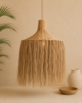 Banu taklampe i naturmateriale med lange frynser
